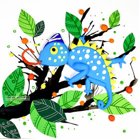 《树枝上的变色龙》轻粘土/低幼【自动发货：下单后，点击手机短信中收到的链接，即可获取文件下载的链接；如有任何问题，可添加客服微信hm33268获得帮助】
