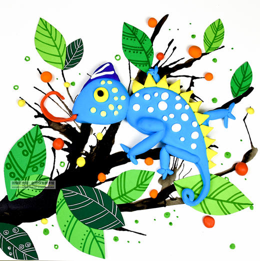 《树枝上的变色龙》轻粘土/低幼【自动发货：下单后，点击手机短信中收到的链接，即可获取文件下载的链接；如有任何问题，可添加客服微信hm33268获得帮助】
 商品图0