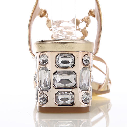 软底凉鞋女粗跟中跟水钻百搭高跟鞋夏天时尚女鞋子 商品图5