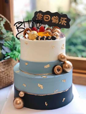 双层男士奶油蛋糕 下单前请仔细阅读商品详情
