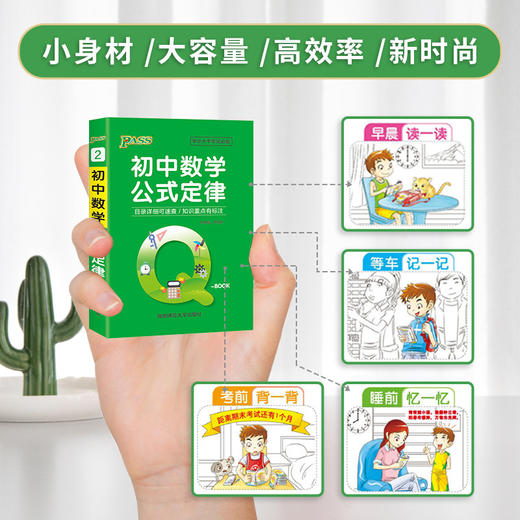 绿卡图书初中QBOOK掌中宝工具书全套10本 初中语文数学英语物理化学生物政治历史基础知识公式定律口袋书初一初二初三 商品图1