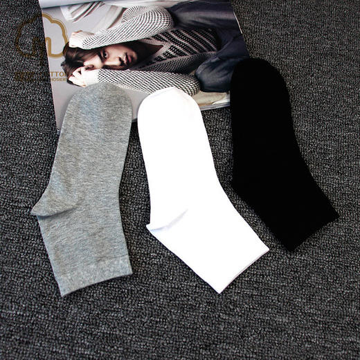 【服饰鞋包】男士袜子银离子防臭纯色商务棉中筒袜子 商品图3