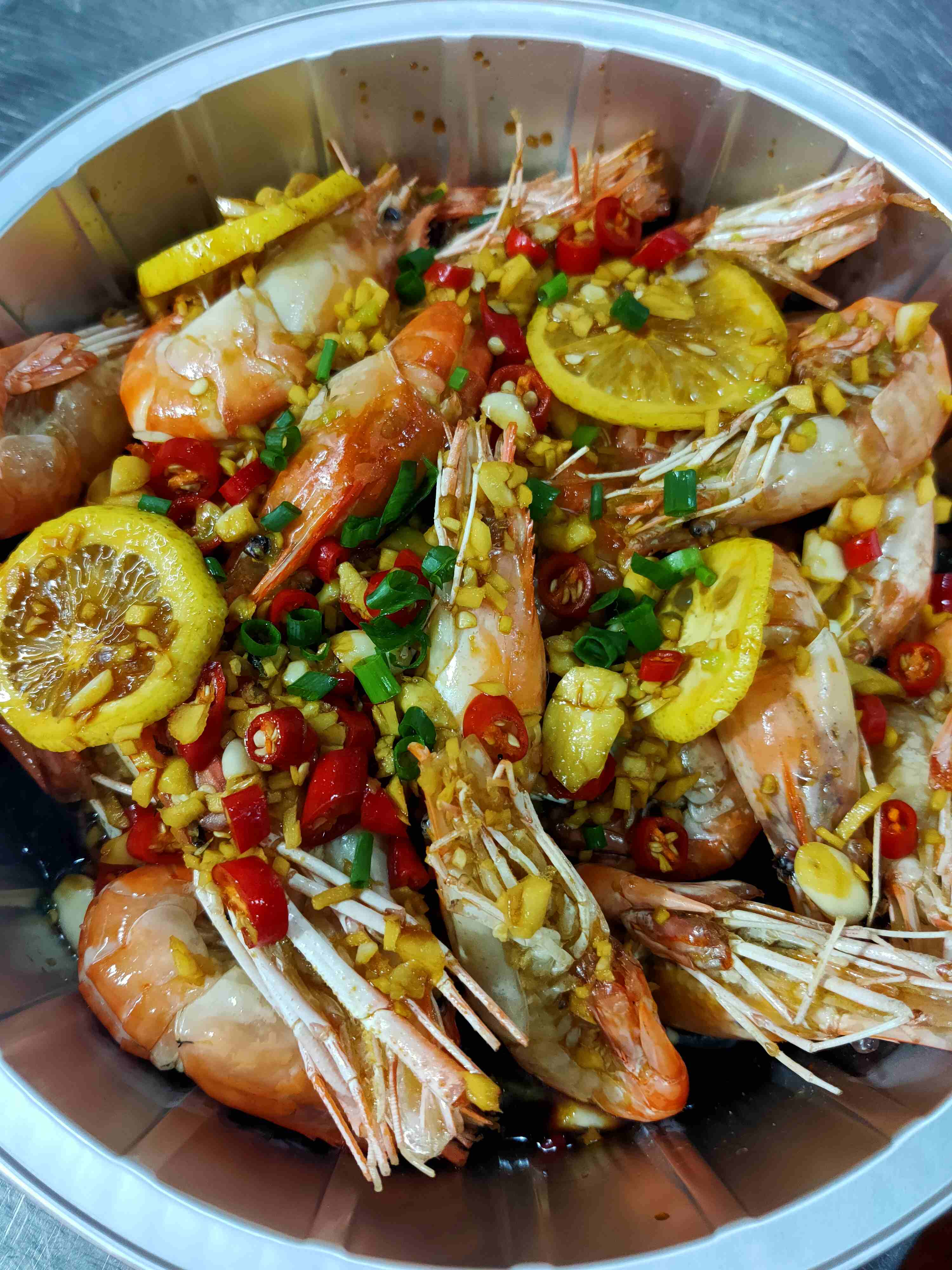 芥末罗氏虾，（1份1.5斤）送到家直接可以吃的