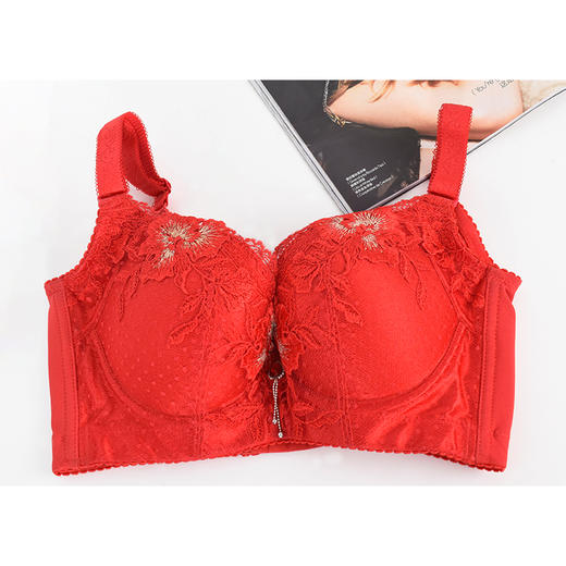 文胸女款红色款结婚本命年小胸显大中厚款文胸W1377-3 商品图2