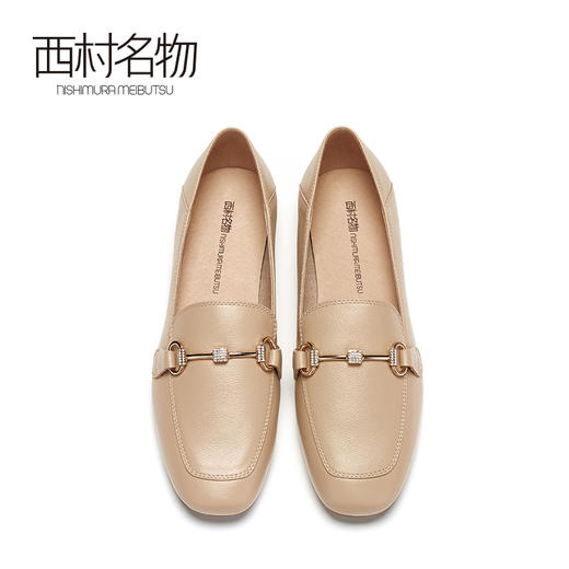 西村名物2021春季新款时尚通勤OL水钻饰带浅口单鞋女乐福鞋T21AM13671 商品图2