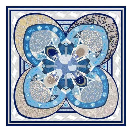 真丝双面印花小方巾 丝路 商品图3