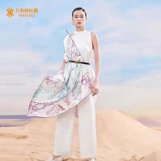 真丝双面异色大方巾 森林狂想曲 商品图0