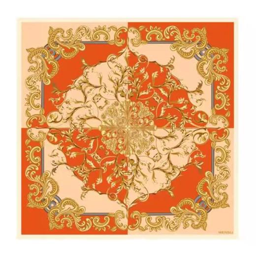 真丝双面印花大方巾 琉璃 商品图3