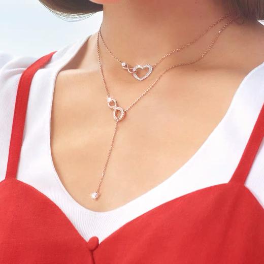 Swarovski/施华洛世奇  INFINITY 永恒爱意女项链 可调节葫芦项链女锁骨链 8字流苏 520送礼 商品图4