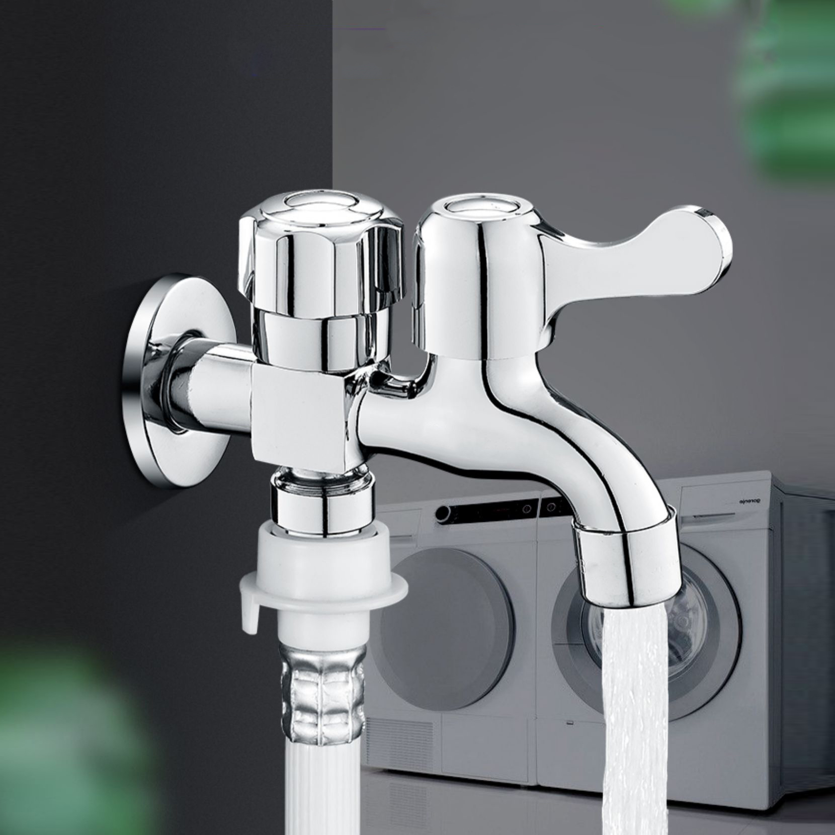 SQ：1326铜前后开多功能洗衣机龙头