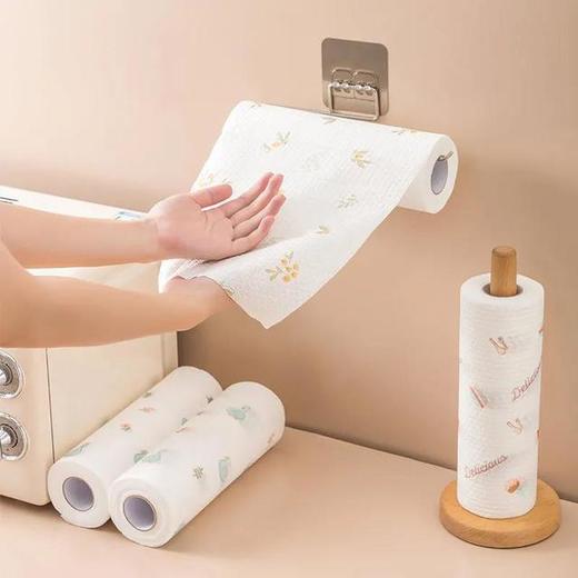 【买3卷加送挂架】懒人抹布干湿两用厨房抹布加厚无纺布一次性洗碗布家用清洁擦地 商品图3