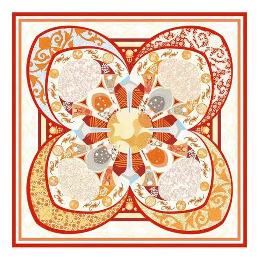 真丝双面印花小方巾 丝路 商品图2