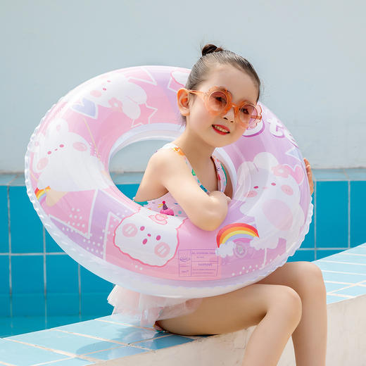 【99减10】儿童可爱卡通游泳圈加厚PVC充气泳圈 商品图0