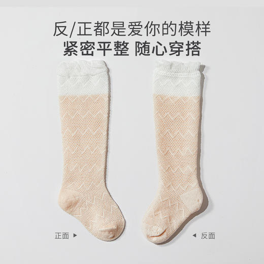 【防蚊袜】嫚熙儿童袜子薄款夏季季长筒纯棉宝宝袜子春秋过膝婴儿无骨防滑袜 商品图2