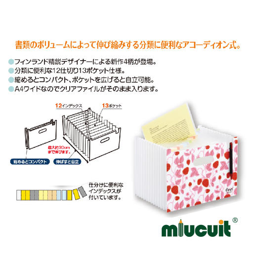 日本进口sedia-Finn 横版12档学生收纳风琴文件夹 商品图3