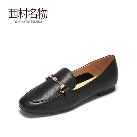 西村名物2021春季新款时尚通勤OL水钻饰带浅口单鞋女乐福鞋T21AM13671 商品图0