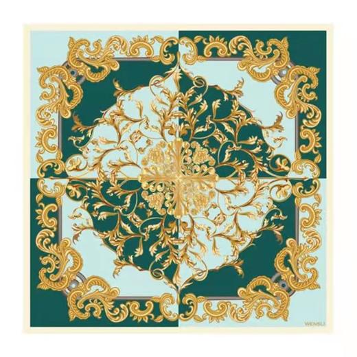 真丝双面印花大方巾 琉璃 商品图1