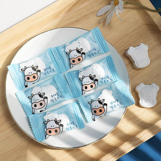 【卡通小奶牛压缩毛巾】一次性洗脸巾洁面女学生旅行便携纯棉居家日用布艺 商品图6