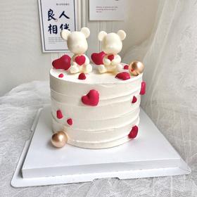 巧克力小熊爱心一鲜奶动物奶油蛋糕