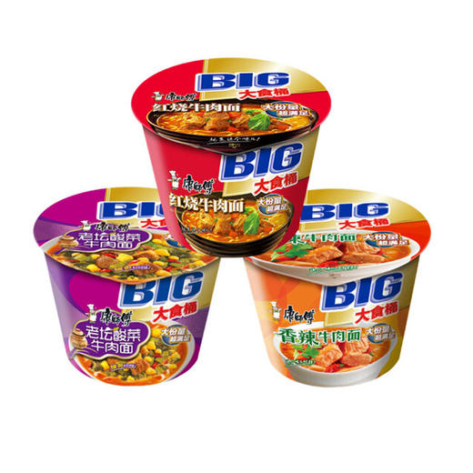 康师傅大食桶红烧牛肉面145g 商品图0