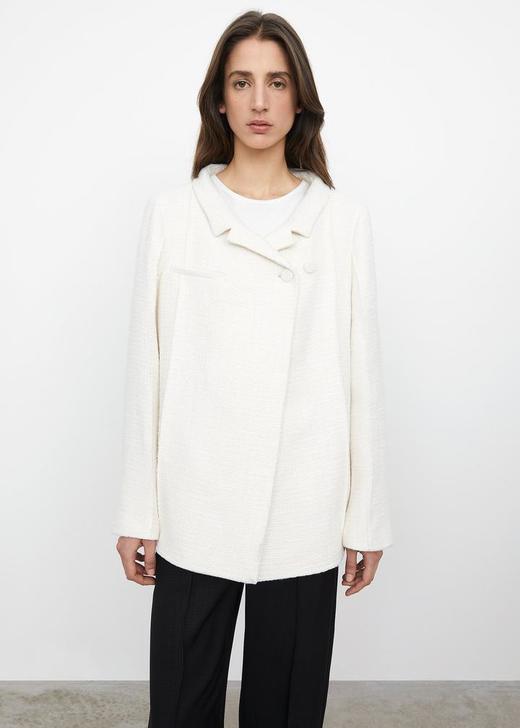 TOTEME 奶白粗花呢斜扣外套 商品图3