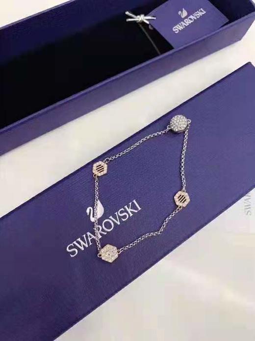 Swarovski/施华洛世奇 水晶蜂巢六角形玫瑰金手链 商品图6