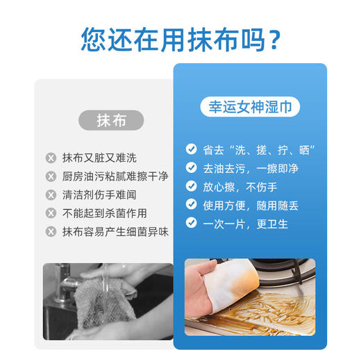 【厨房专用湿巾5大包400抽】 有效去污油渍 一次性懒人抹布清洁湿巾-优睿Z仓 商品图2