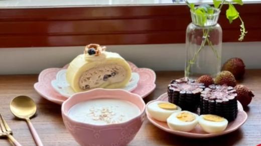 胚芽燕麦糊/珍珠奶茶蛋糕卷/黑糯玉米/水煮蛋/妃子笑【我用早餐叫醒你-27】 商品图0