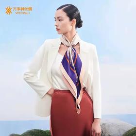 真丝双面印花大方巾 沧澜