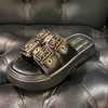 lfgj jeans BM004 厚底拖鞋夏季新款增高懒人外穿脚胖脚宽一字拖松糕防滑凉拖鞋 商品缩略图6