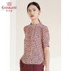 乔万尼真丝衬衫小立领珍珠格纹设计感短袖衬衣EI2C749 商品缩略图1