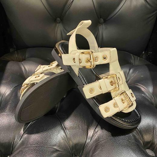 lfgj jeans BM003 夏季最新款真皮潮网红港风扣带凉鞋 商品图4