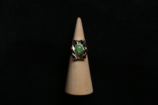 Boque d+ 宝趣定制原创设计ArtDeco风格18K金翡翠耳钉改造定制戒指 商品图2