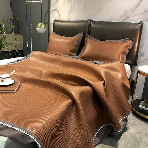 MMFZ-CE09989新款夏季冰丝藤席凉席三件套 商品图0