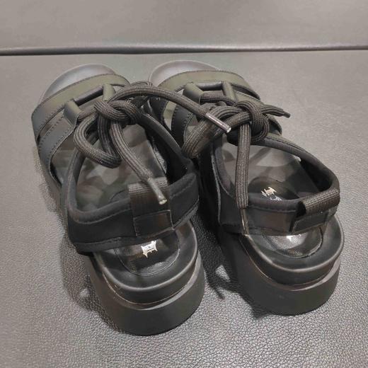 lfgj jeans br404 夏季黑色凉鞋女罗马复古露趾时尚凉拖鞋真皮 商品图10