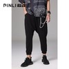 PINLI品立裁魂夏季新款男装黑色吊档小脚休闲长裤BC212617365 商品缩略图0