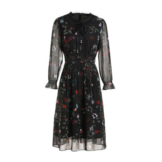 乔万尼法式淑女连衣裙微透设计感收腰裙EI1E955 商品图3