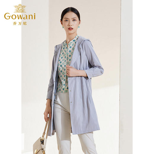 乔万尼春季新款中长款风衣外套收腰显瘦EI1A920 商品图1