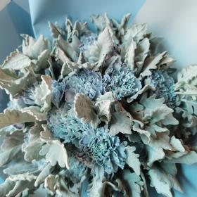 【520】给男朋友的花 蓝色花束 蓝色康乃馨