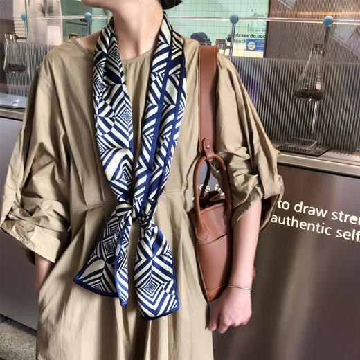 100%桑蚕丝 几何系列 真丝SILK 长丝巾#PA2174 商品图0