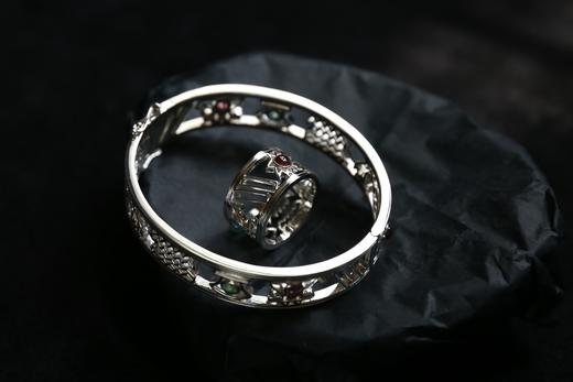 Boque d+ 宝趣定制原创设计925银圣书体碧玺定制手镯&戒指《圣书体的巡游》》 商品图0