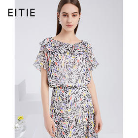 EITIE爱特爱春季百搭简约印花雪纺衫小上衣6213918