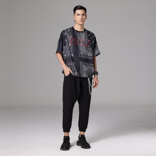 PINLI品立裁魂夏季新款男装黑色吊档小脚休闲长裤BC212617365 商品图3