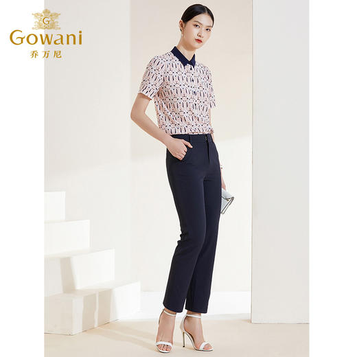 乔万尼夏季新款休闲裤直筒裤显瘦职场长裤EI2F851 商品图2