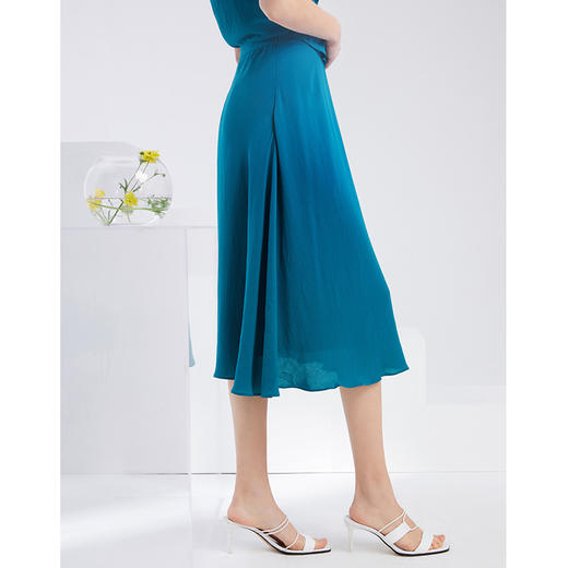 EITIE爱特爱夏季新款时尚气质通勤显瘦百搭垂坠A字中腰半身裙6206908 商品图2