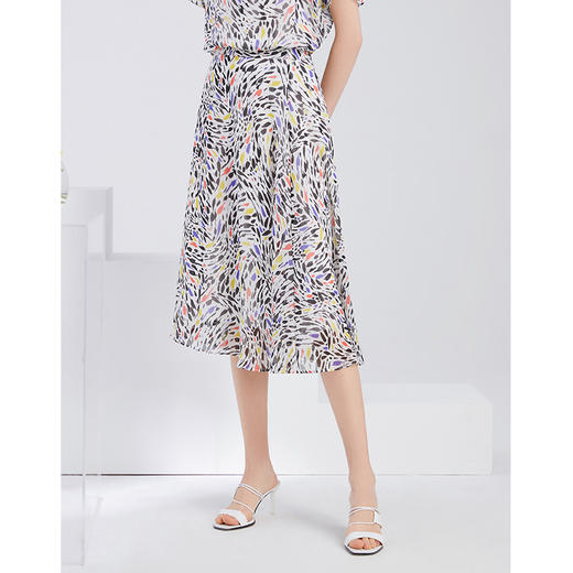 EITIE爱特爱夏季女装印花裙过膝半身裙6206910半裙 商品图2