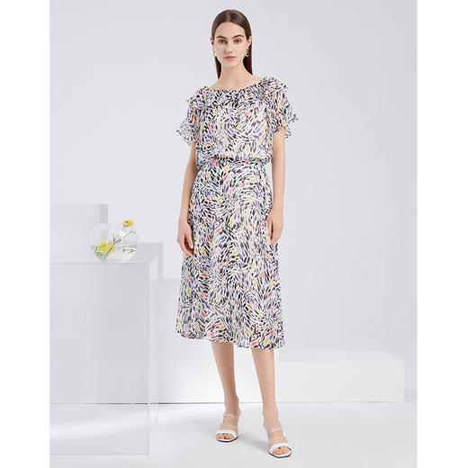 EITIE爱特爱夏季女装印花裙过膝半身裙6206910半裙 商品图1