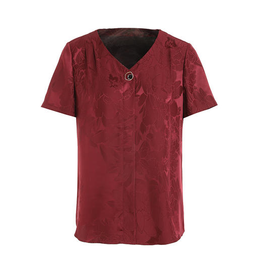 乔万尼夏季新款重磅真丝衬衫暗纹印花中式EI2C732 商品图4