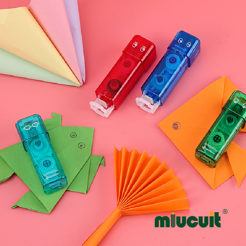 日本NICHIBAN印章按压式点点胶透明点状高精度双面胶高粘度发票收据财务办公用品黏贴定位粘合胶