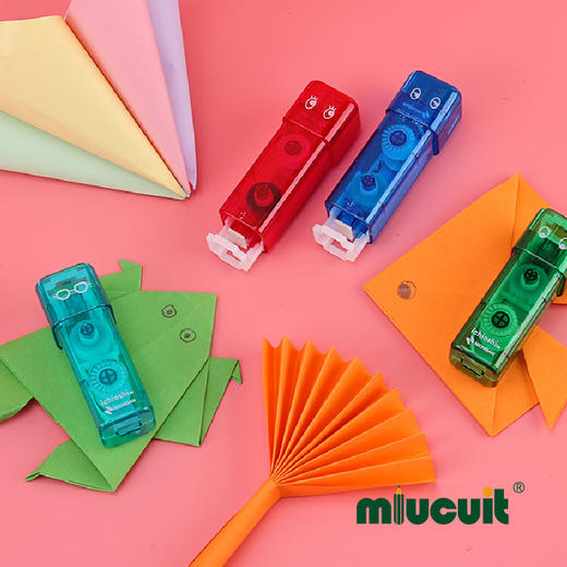 日本NICHIBAN印章按压式点点胶透明点状高精度双面胶高粘度发票收据财务办公用品黏贴定位粘合胶 商品图0